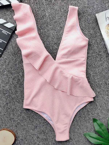 Sexy Beach Ruffled One-piece Swimsuit