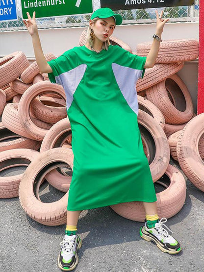 Loose Split-joint Mesh Dress