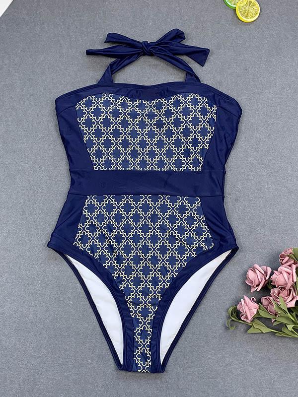 Strapless Splice One-Piece Swimwear