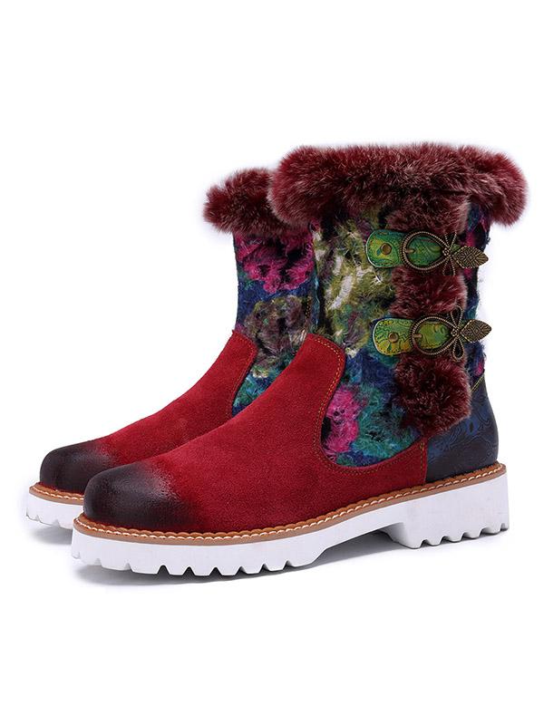 Bohemia Vintage Warm Leather Booties
