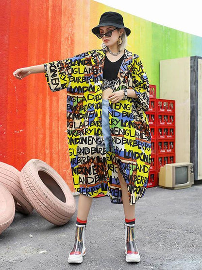 Loose Oversize Letter Cool Sun Protection Coat