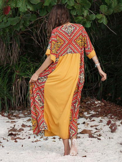Loose Plus Size Split-front Beach Maxi Dresses