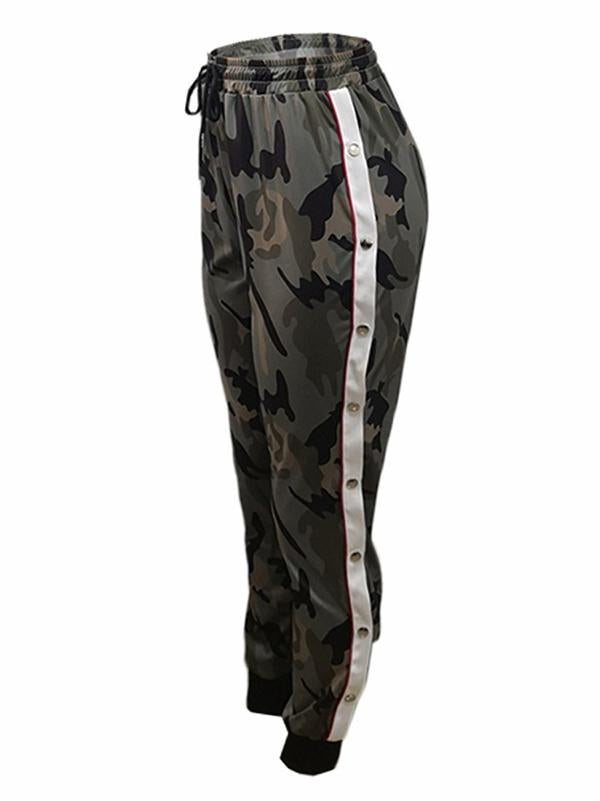 Fashion Casual Camouflage Split-Side Pants