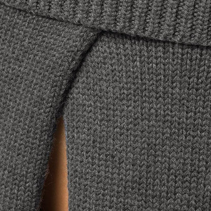 Buykud Autumn Winter Loose Turtleneck Cloak Style Sweater