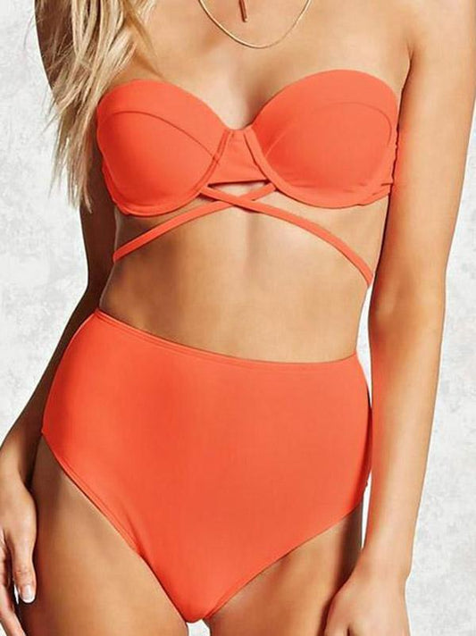 High Waisted Underwired Bikinis Swimwear