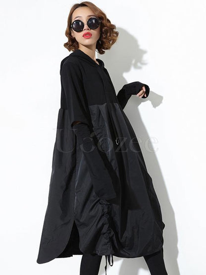 Loose BF Style Hooded Long Shirt Dress