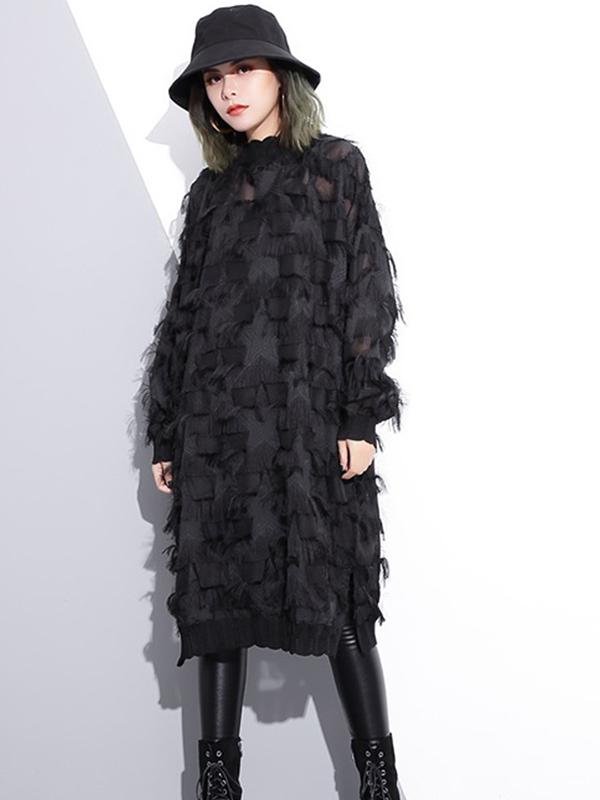 Plus Size Fuzzy Loose Midi Dresses