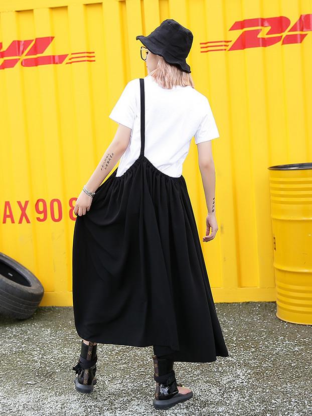 Loose Fashion Designed T-shirt and Skirt Suits