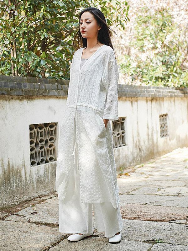 National Cotton Lace-up Light Cover-up