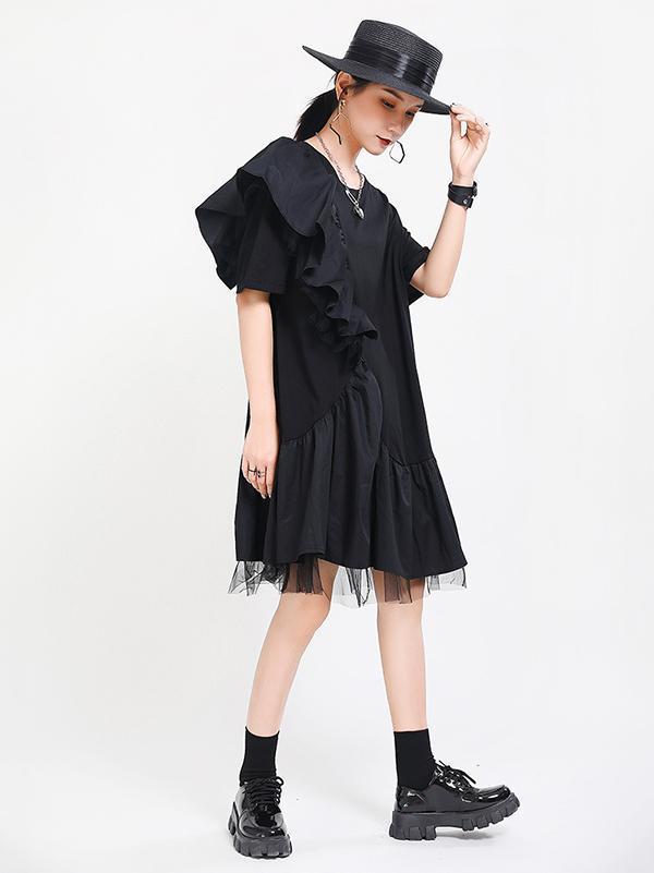 Original Split-Joint Falbala Gauze Dress