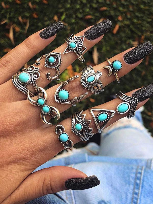 Fashion Hollow Geometry Moon Rings Accessories