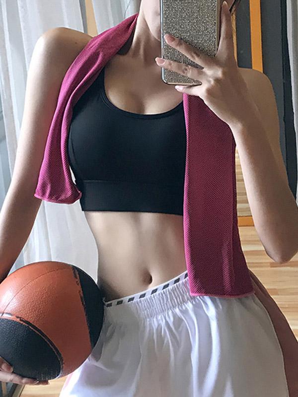 Wrap Sleeveless Solid Shockproof Sports Bra
