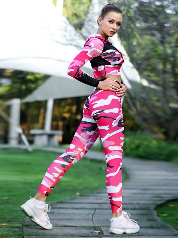 Printed Hooded Yoga Suits