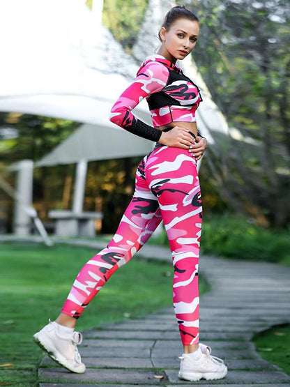 Printed Hooded Yoga Suits