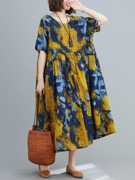 Original Printed Round-Neck Dress