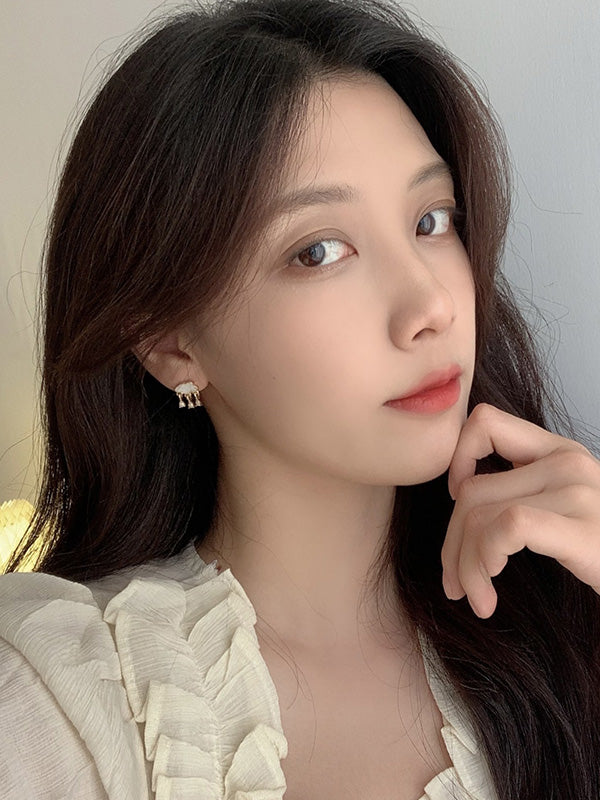 Cloud Rain Shape Tasseled Earrings