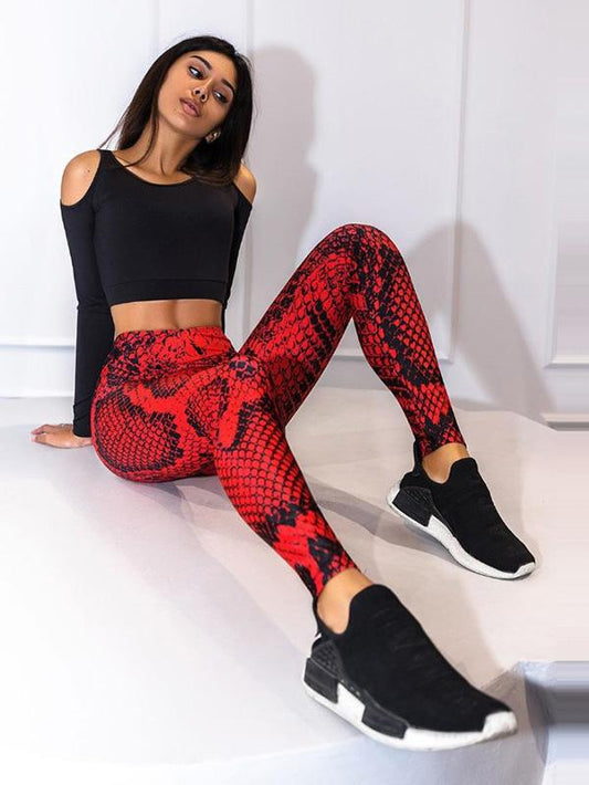 Snake Printed Yoga Leggings