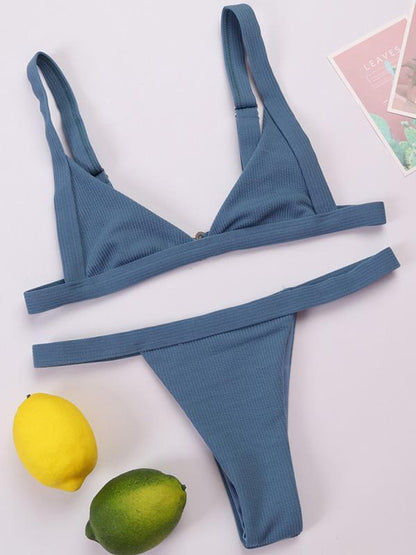 Strap Solid Fashion Bikinis Swimwear