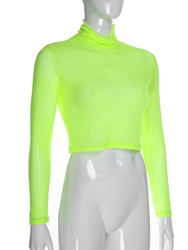 See-Through Green Casual Tee