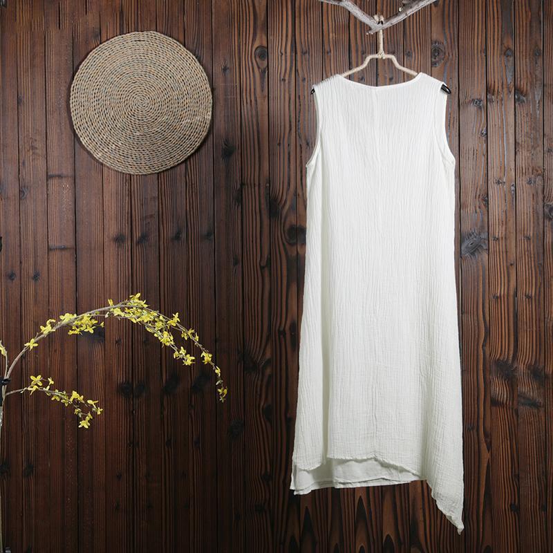 Casual Summer Women Wrinkled Sleeveless Dress