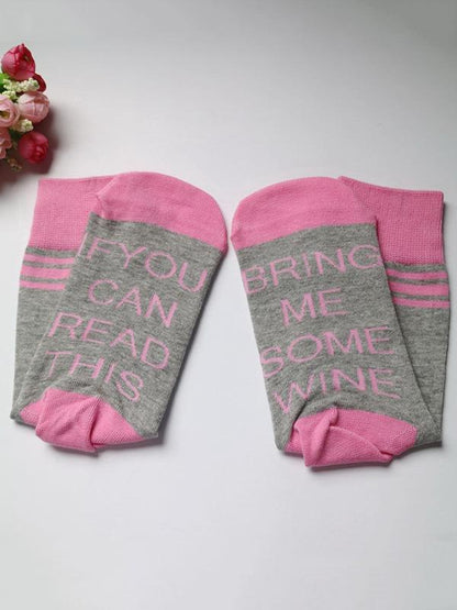 Usual  Alphabet Middle-tube Socks