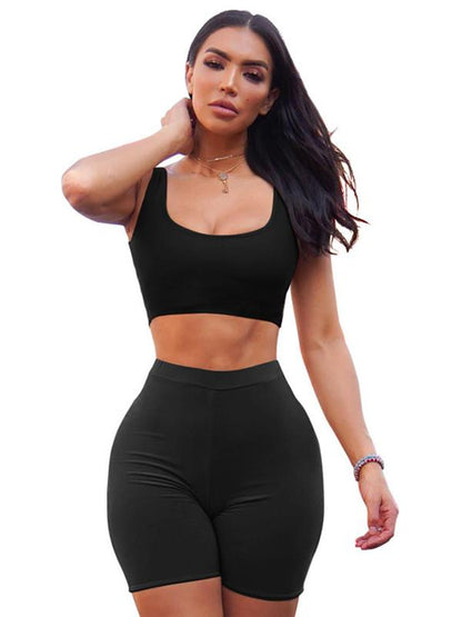Sleeveless Vest and Shorts Yoga&Gym Suits
