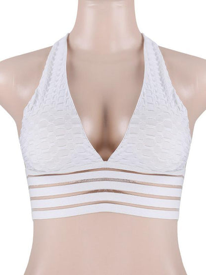 Printed Color Contrast Bandage Sports Bra