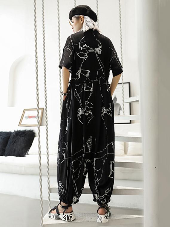 Hip-hop Light Printed Jumpsuit