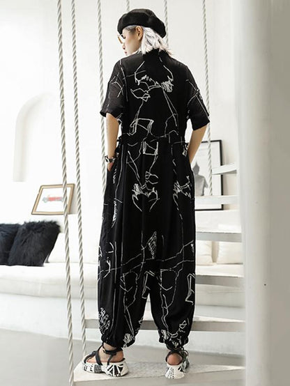Hip-hop Light Printed Jumpsuit