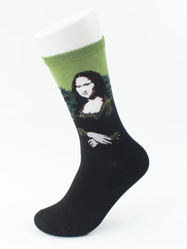 Vintage Literary Abstract Print Socks