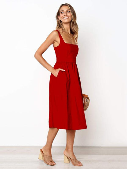 Simple Halter Slip Sexy Midi dress