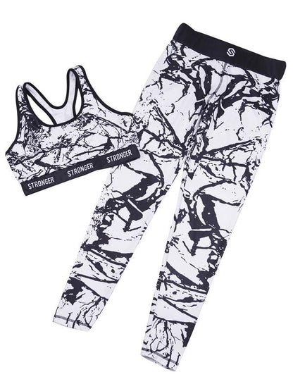Racerback Mid Impact Tanks And Printed Leggings Suits
