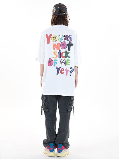 Original Round-Neck Cartoon Printed Loose T-Shirts Tops