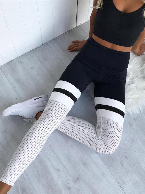 Fashion Split-joint Hollow Yoga Leggings