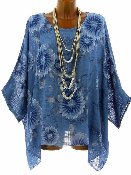 Hot Style Floral Round Collar Blouse