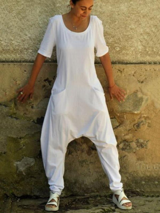 Solid Harem Jumpsuits Bottoms