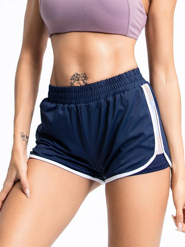 Contrast Color Printed Breathable Sports Shorts