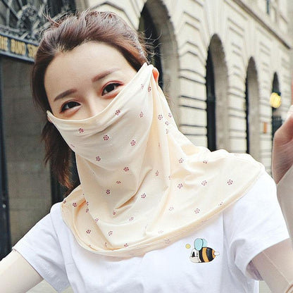 Floral Breathable Ice Silk Sunscreen Mask