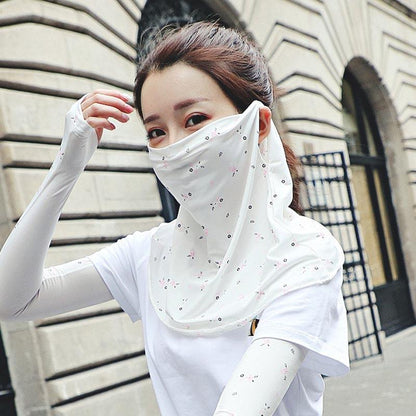 Floral Breathable Ice Silk Sunscreen Mask