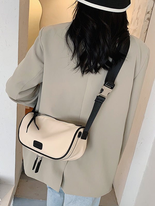Casual Solid Color Oxford Cloth Shoulder Bag