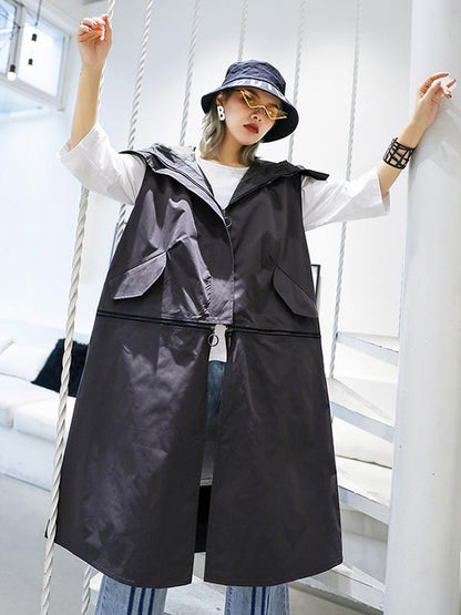Split-joint Hoodies Long Vest