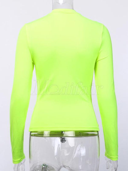 Letter Printed Long Sleeves Yoga Tee