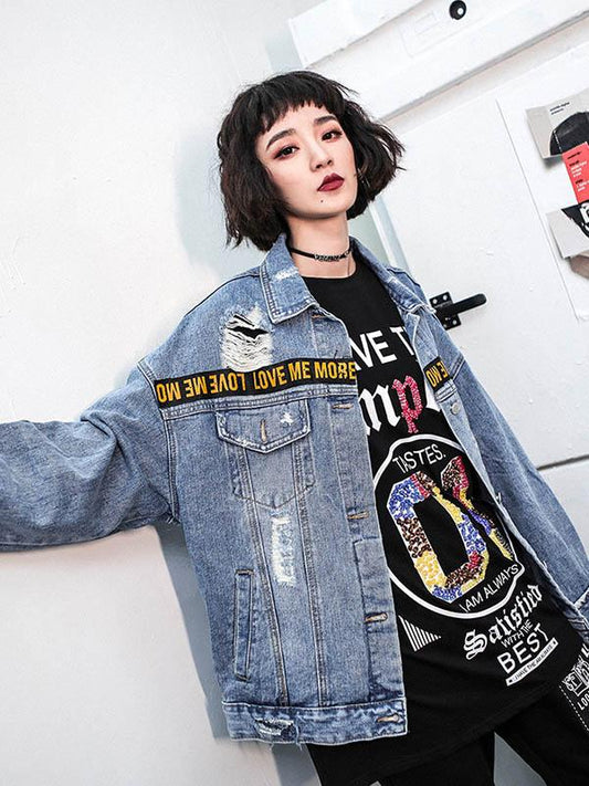 Loose Shredded Street Denim Jacket