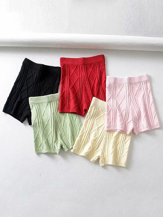 Knitted High Waist Shorts