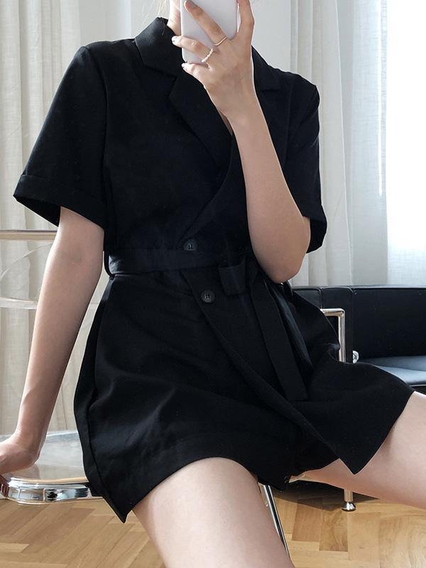 Original Solid Wide Leg Suit Jumpsuits
