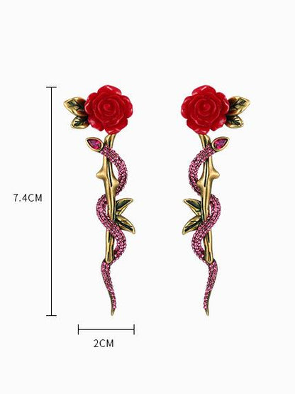 Original Vintage Rose Eardrop
