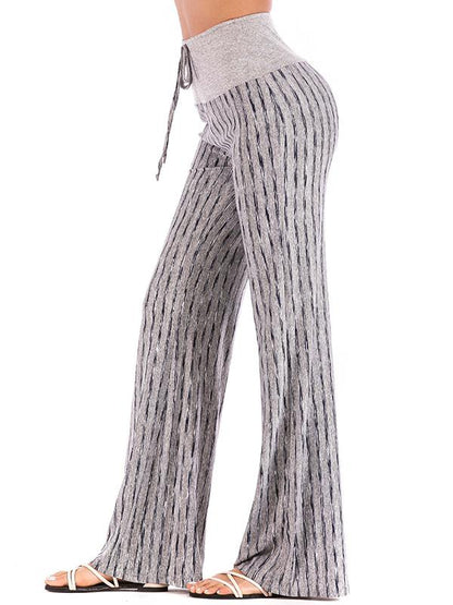 Striped 6 Colors Wide Leg Casual Pants