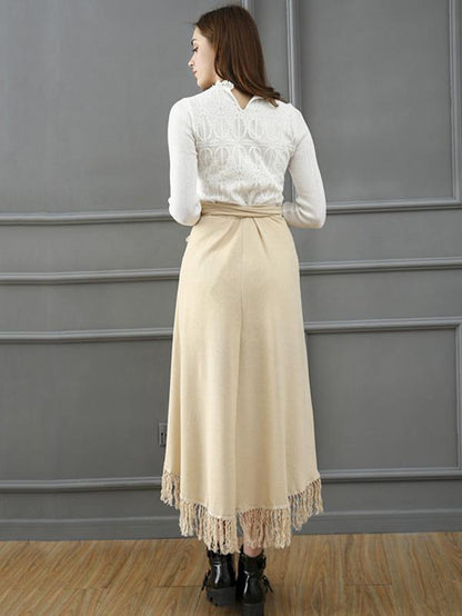 Apricot Asymmetry Bandage Skirt Bottoms