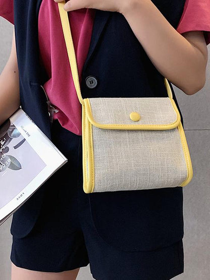 Linen Square One-shoulder Bag