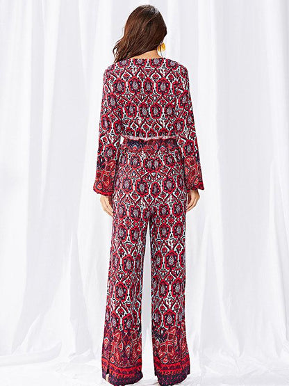 Long Sleeves Printed Jumpsuits